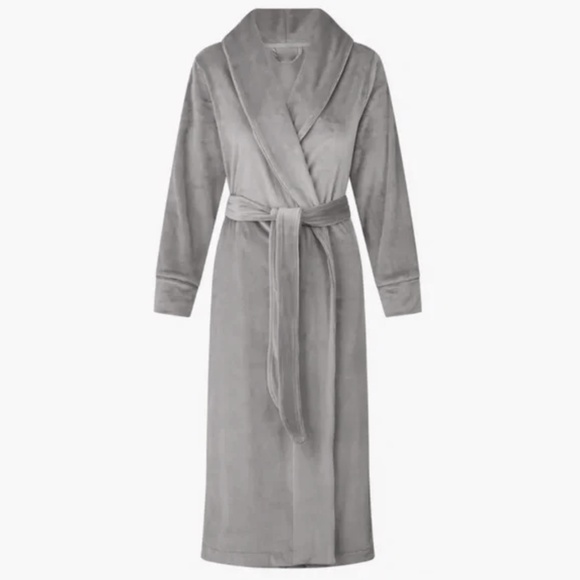SKIMS - Luxe Velour Women's Long Maxi Length Relaxed-Fit Lounge Robe - Medium - Picture 1 of 4